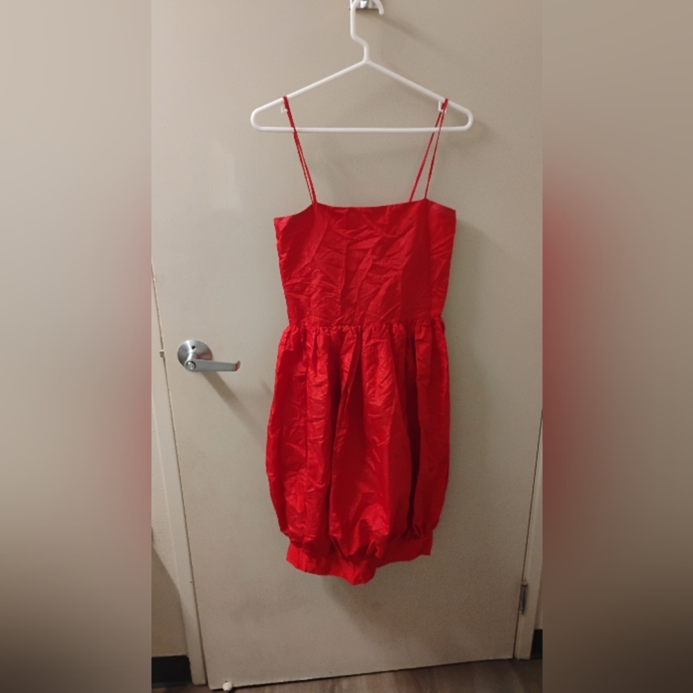 Vintage 1980s Does 1960s 1950s Lucille Chayt Red Bubble Dress